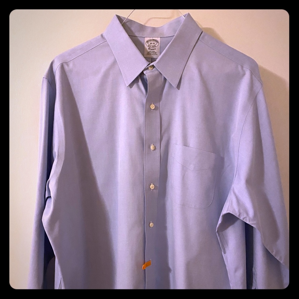 Brooks Brothers dress shirt neck 18 35 blue